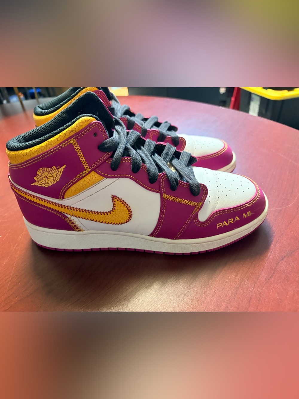 Men's High-Top Sneakers in White, Pink & Yellow - Stylish Casual Trainers